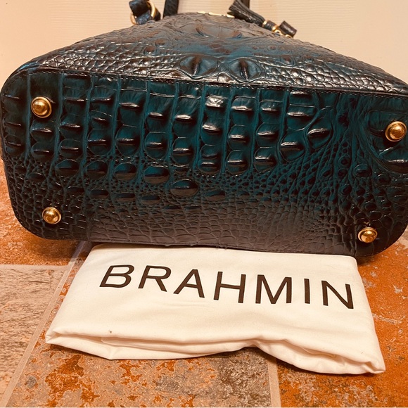 🌴SALE! HARD TO FIND! Brahmin Croc Embossed Leather Green Medium Asher Melbourne! - Picture 13 of 13